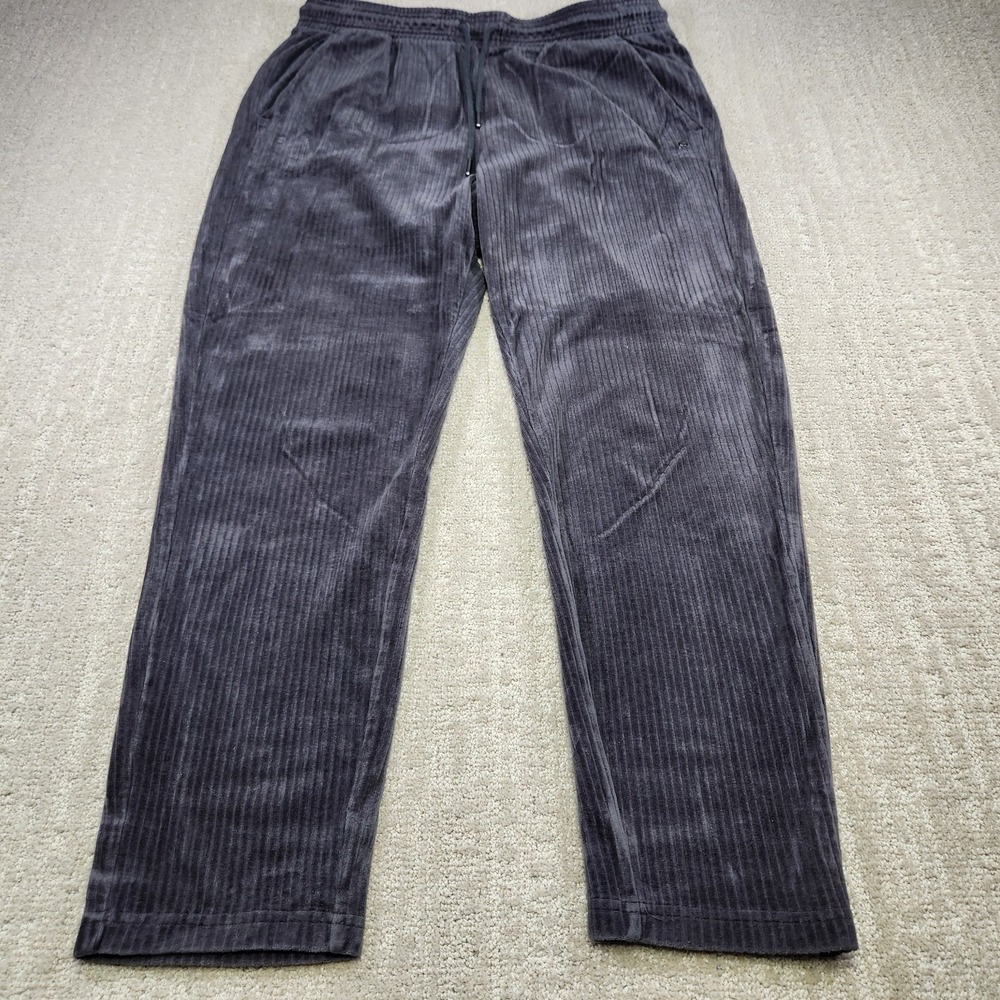 Ugg Pants Women Large Chunky Cotton Sweatpants Gray Corduroy Elastic Waist - Picture 1 of 11